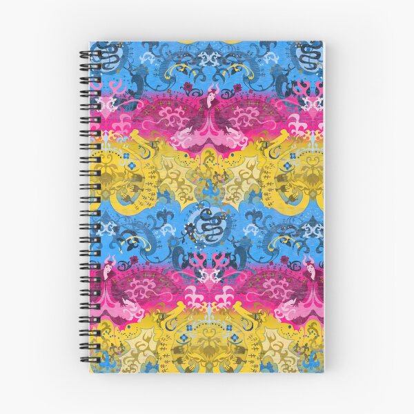 Item preview, Pansexual Dragon Damask -- Pansexual Pride Flag Colors designed and sold by ArgyleImp.