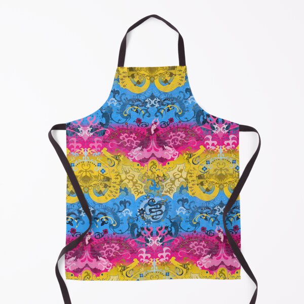 Item preview, Pansexual Dragon Damask -- Pansexual Pride Flag Colors designed and sold by ArgyleImp.