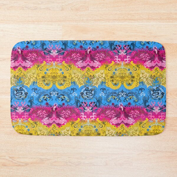 Item preview, Pansexual Dragon Damask -- Pansexual Pride Flag Colors designed and sold by ArgyleImp.