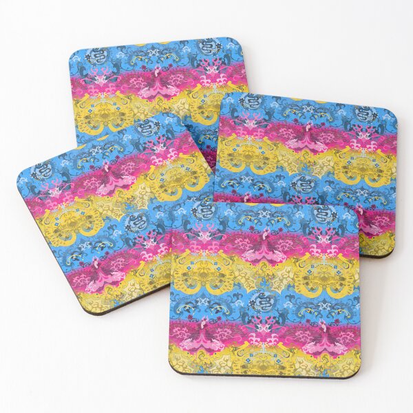 Item preview, Pansexual Dragon Damask -- Pansexual Pride Flag Colors designed and sold by ArgyleImp.