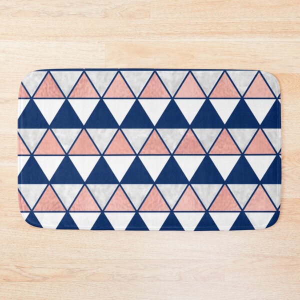 Item preview, Rose gold, navy and marble triangles pattern designed and sold by MLD112.