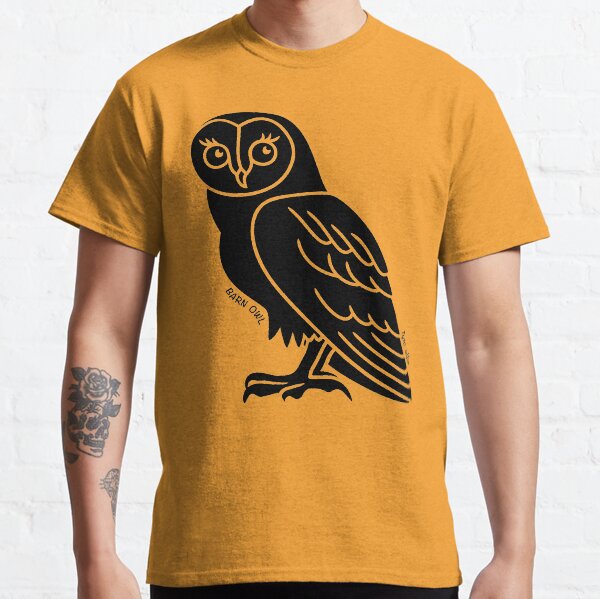 Barn Owl. Iconic Australian Animal. Silhouette with name. Classic T-Shirt
