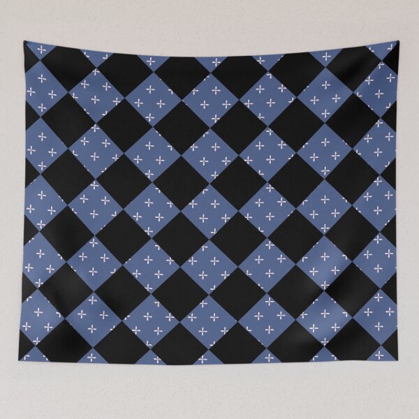 Item preview, Checkered Square Black And Blue Pattern designed and sold by nuvalonstyles.