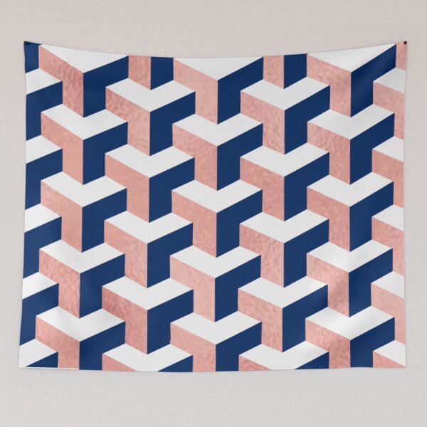 Item preview, Rose gold, navy and white pattern 2 designed and sold by MLD112.