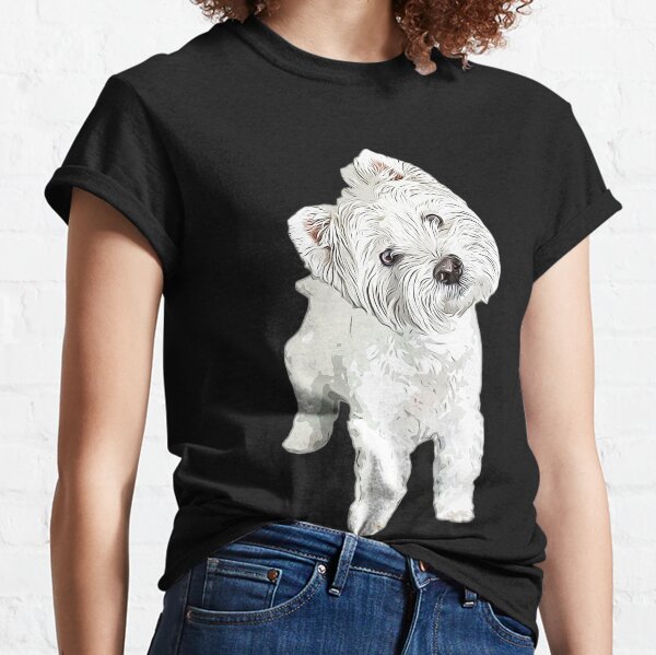 West Highland White Terrier Westie Tee Personalized Most Wanted Dog Adult Ladies V-Neck T Shirt Customized Funny Custom Gift for Dog Lovers