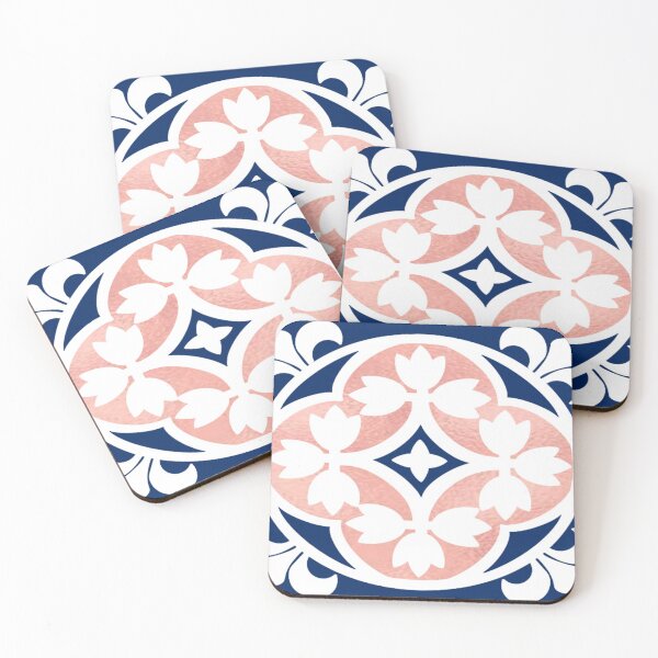 Item preview, Rose gold and navy tile design 1 designed and sold by MLD112.