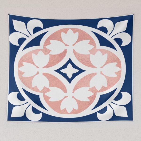 Item preview, Rose gold and navy tile design 1 designed and sold by MLD112.