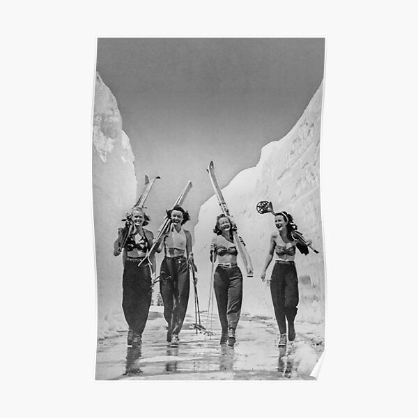 Les filles sont allées ski vintage Poster