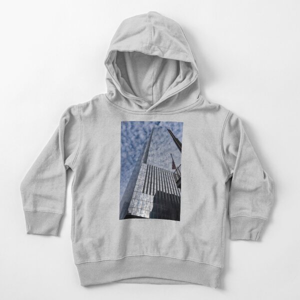 Silver and Blue - Cloud Puffs and Glass Skyscrapers Toddler Pullover Hoodie