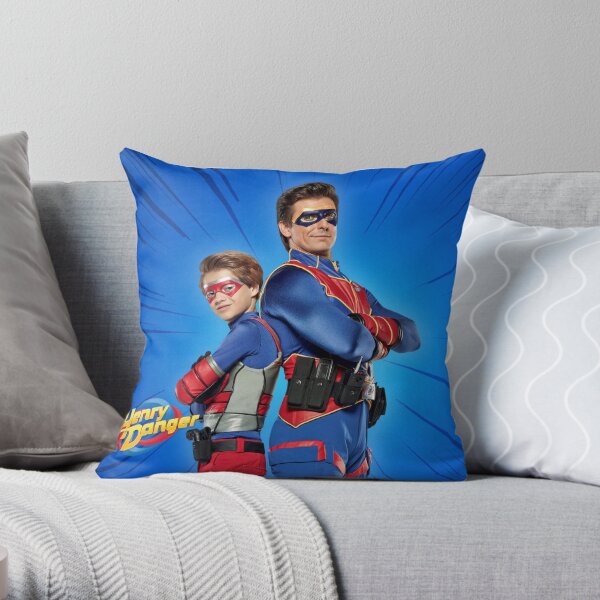 Captain Man Und Kid Danger Logo Dekokissen Von Linneke Redbubble