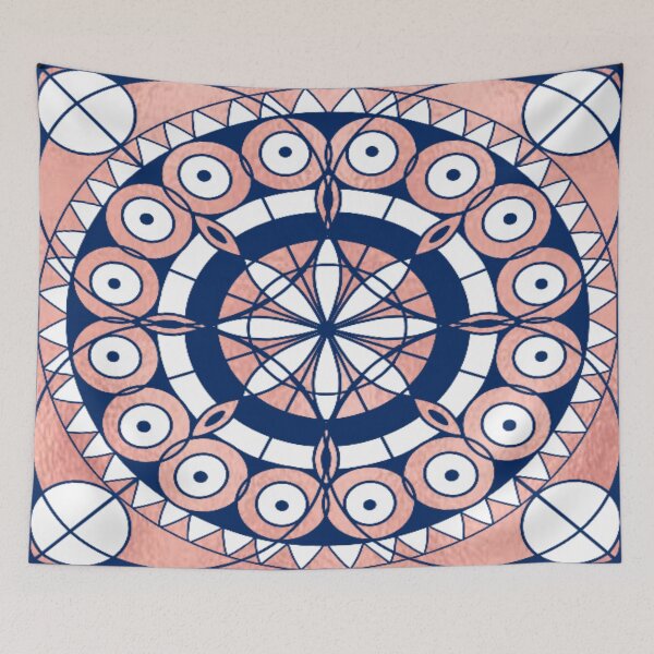 Item preview, Rose gold and navy tile design  designed and sold by MLD112.