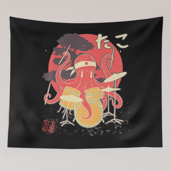 Item preview, Japanese Drummer Octopus Kawaii Tako Takoyaki Cute Octopus designed and sold by ANABARRIOS.