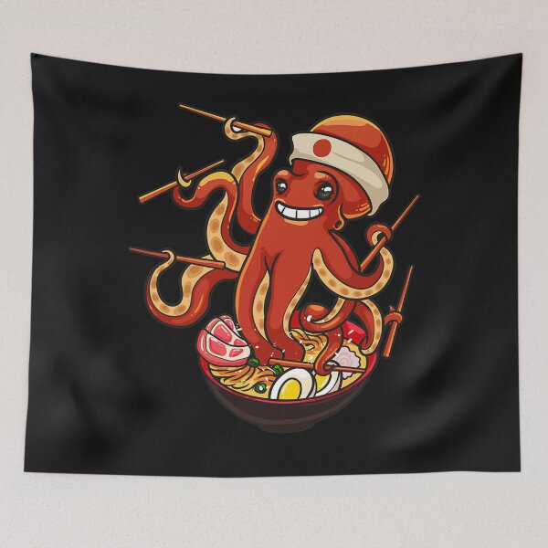 Item preview, Japanese Octopus Eating Ramen Funny Japanese Food Lover Gift designed and sold by ANABARRIOS.