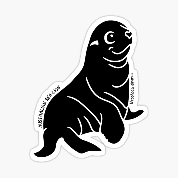 Australian Sea-Lion. Iconic Australian Animal. Silhouette. Sticker