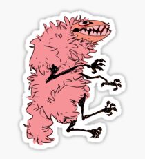 Pegatina gremlin peludo de noche profunda