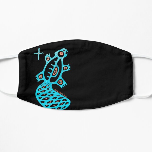 Teal beaver Flat Mask