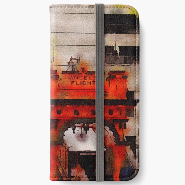 Angels Flight, Los Angeles, California Watercolor iPhone Wallet