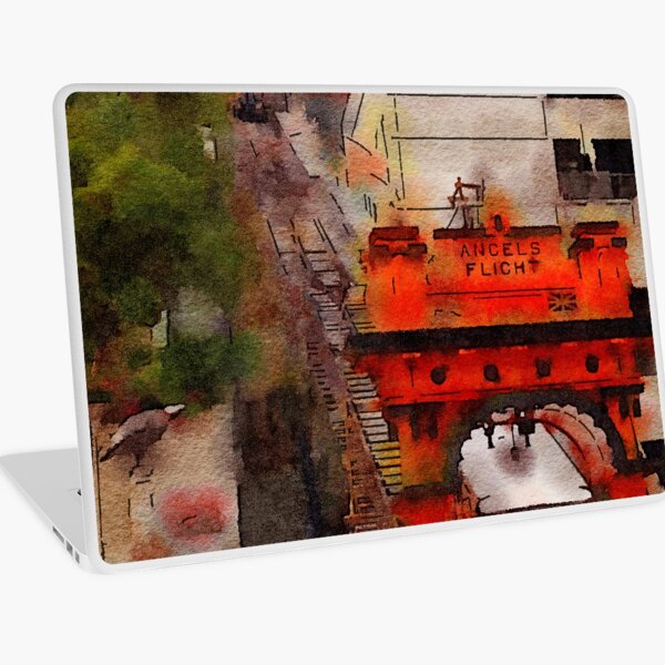 Angels Flight, Los Angeles, California Watercolor Laptop Skin