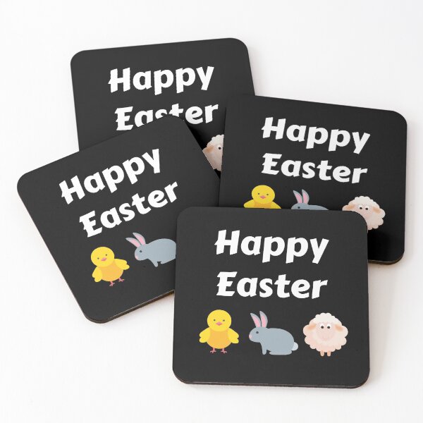 Item preview, Happy Easter Chick Bunny Lamb, white text designed and sold by JRice66.