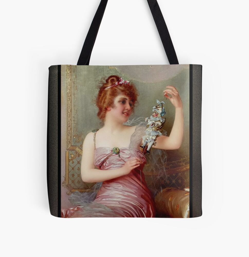 The Play Thing c1897 by Italian Painter Vittorio Matteo Corcos Decorative Tote Bag Art Print