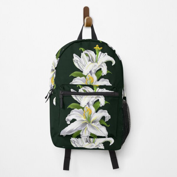 Item preview, White lilies on dark green designed and sold by Faerieglen.