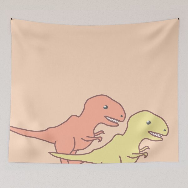 Item preview, T-rex Pair Light Coral designed and sold by MSKmakes.
