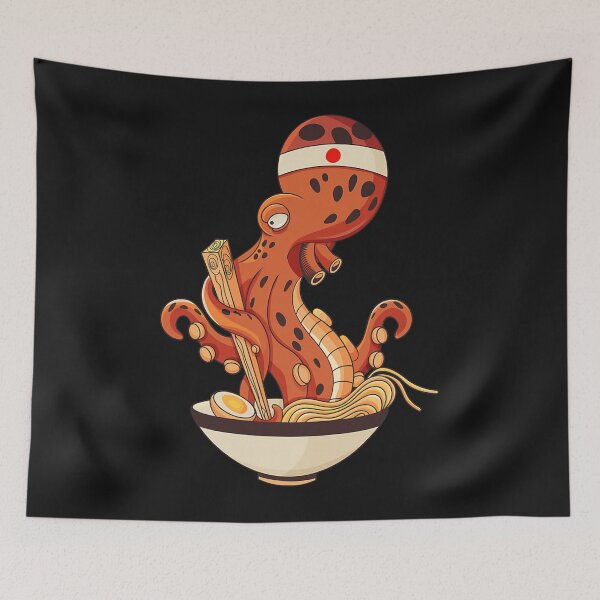Item preview, Kawaii Japanese Octopus that loves Ramen designed and sold by ANABARRIOS.