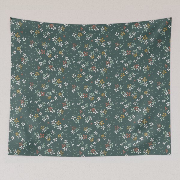 Item preview, Coral & Teal Simple Ditsy Floral designed and sold by StudioPosies.