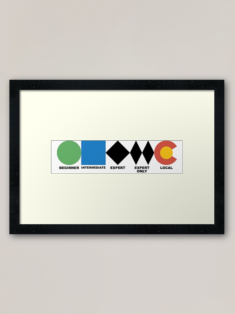 Alternate view of Ski Difficulties Framed Art Print