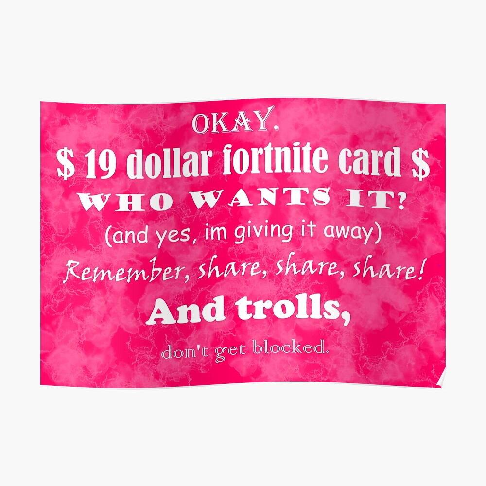 19 Dollar Fortnite Card Sticker By Emmy Redbubble