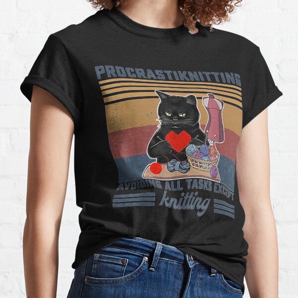 Funny Procrastiknitting Knitting Lover Gag Gift Definition Classic T-Shirt