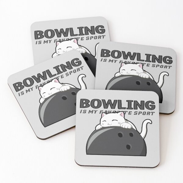 Item preview, Bowling Is My Favorite Sport - White Cat Themed designed and sold by kittengallery.