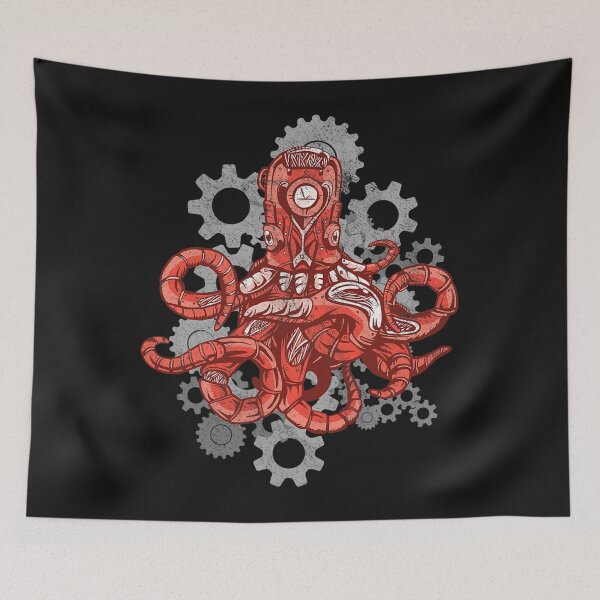 Item preview, Mechanical Steampunk Octopus Graphic designed and sold by ANABARRIOS.