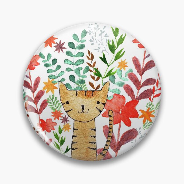 Item preview, Cute Ginger Cat among Colorful Flowers designed and sold by TangledSquid.