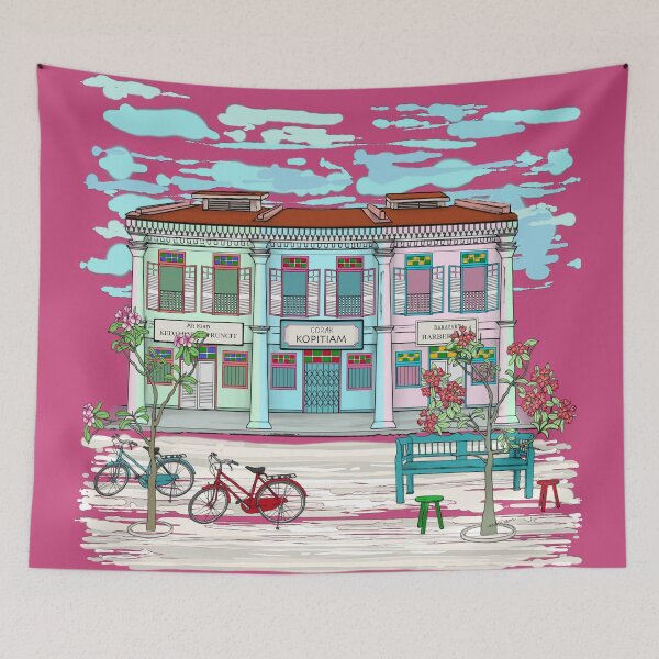 Item preview, PERANAKAN SHOPHOUSE Pink designed and sold by designsMM.