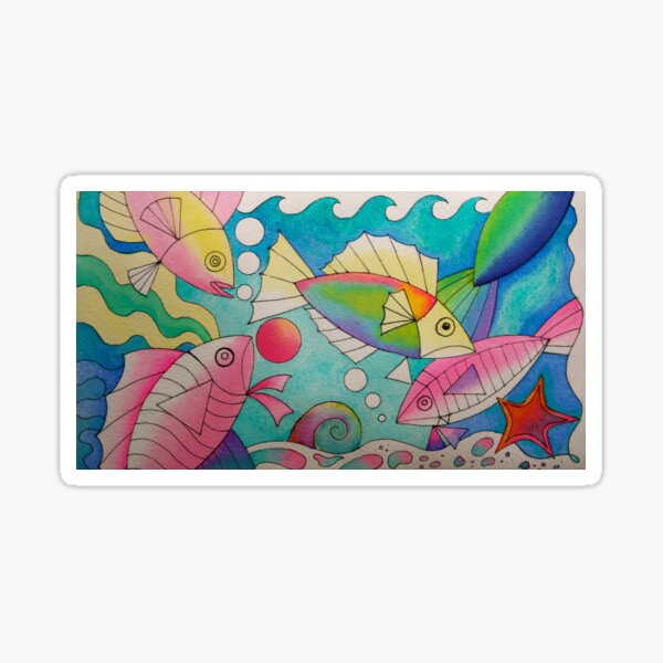Item preview, Fishies 2 watercolour designed and sold by Karin Zeller.