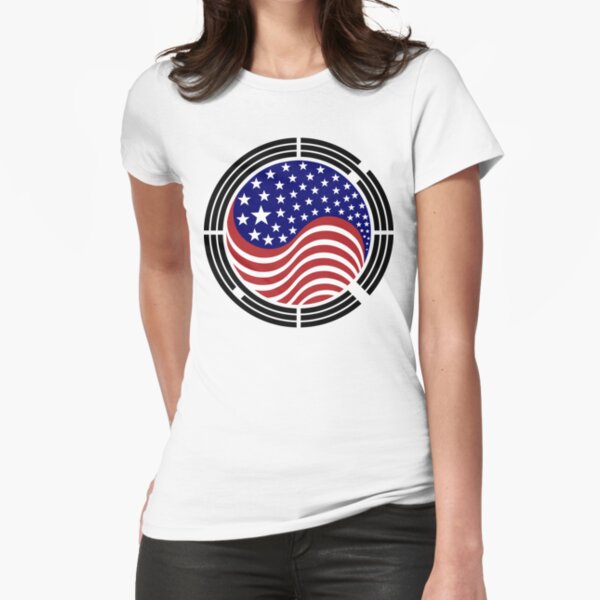 Korean American Multinational Patriot Flag Series Fitted T-Shirt