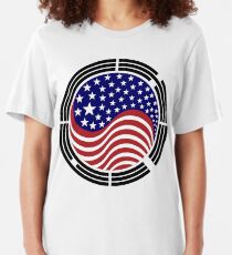 Korean American Multinational Patriot Flag Series Slim Fit T-Shirt