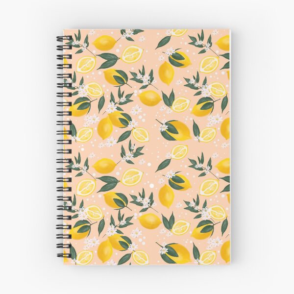 Item preview, Yellow lemon pattern in light orange background  designed and sold by AKart19.