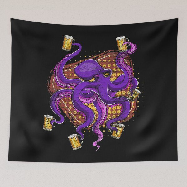 Item preview, Ocean Animal Aquarist Gift Kraken Beer Drinking Octopus designed and sold by ANABARRIOS.
