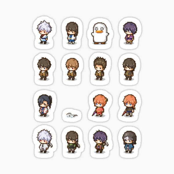 Pixel Gintama set Sticker