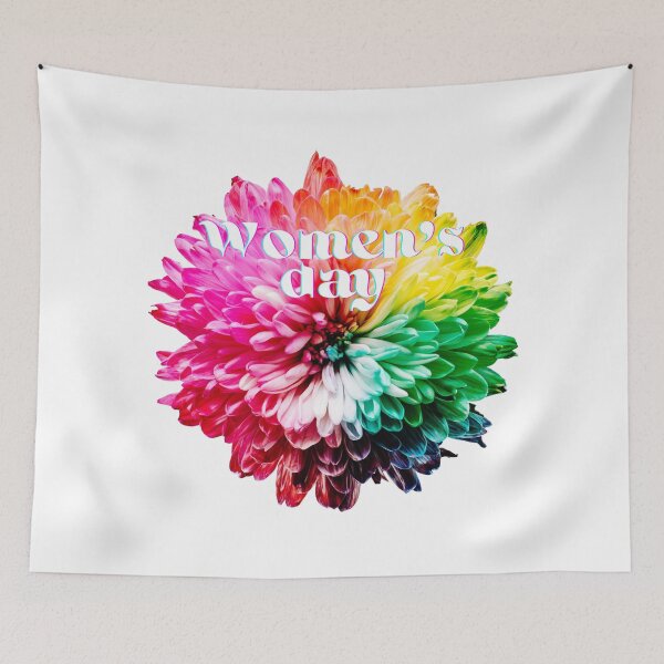 Item preview, Women's day with a very colourful flower - white text #2 designed and sold by AnnaBBS.