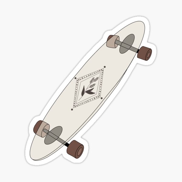 Decorated Acrylic Skateboard Digital Illustration Sticker