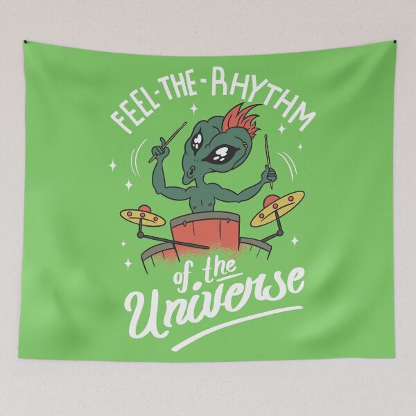 Item preview, Funny Cool Little Drummer Alien designed and sold by TeesByMark.