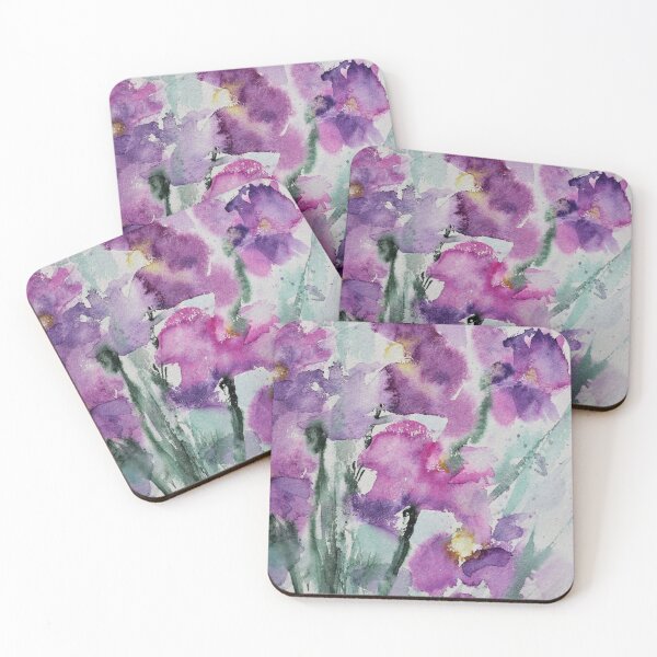 Item preview, Purple Dancing Flowers loose Watercolor designed and sold by Karlena Lewin Studio.