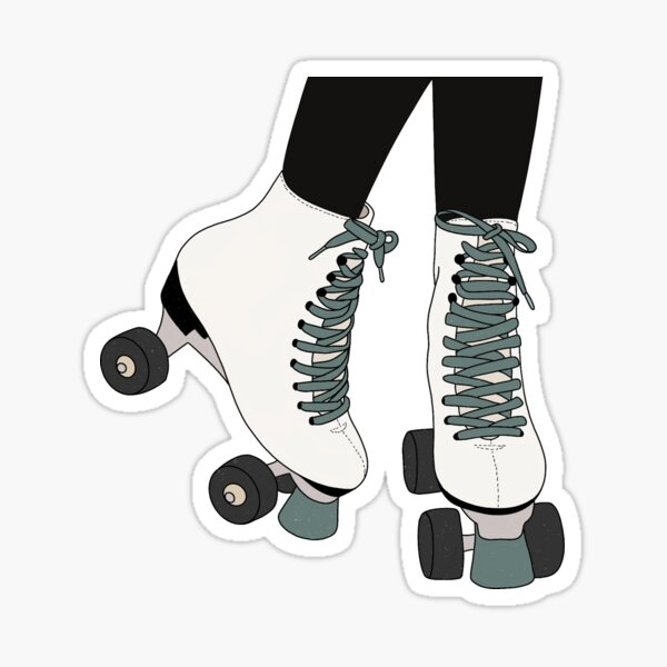 Girl Wearing Roller skates Digital Illustration Sticker