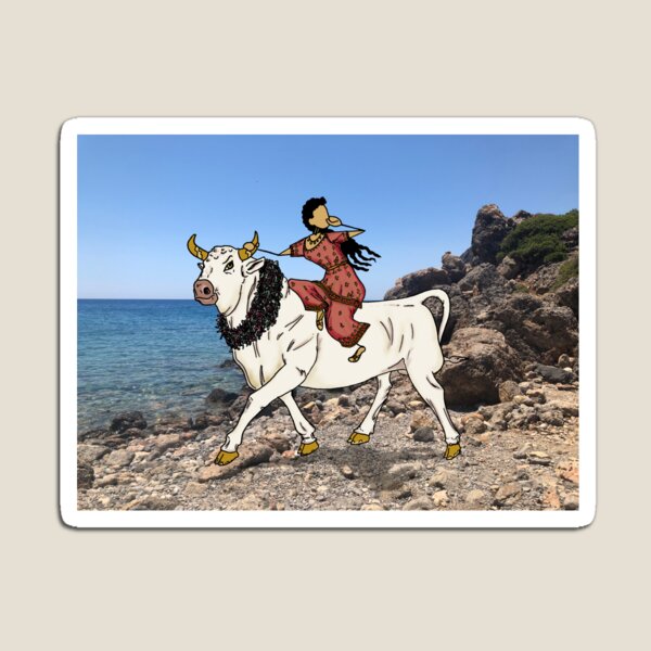 Europa, Princess of Tyre, Mother of Minos - and the Bull Zeus - leaving Crete Magnet