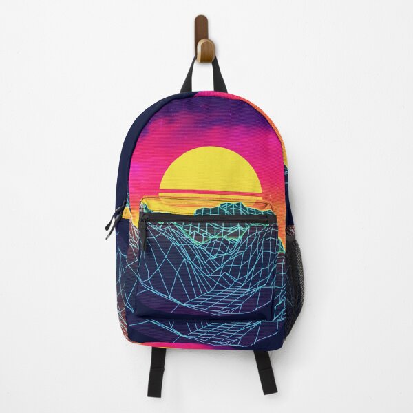 Item preview, Neon glowing sun grid mountain retro 80s design designed and sold by AnnArtshock.