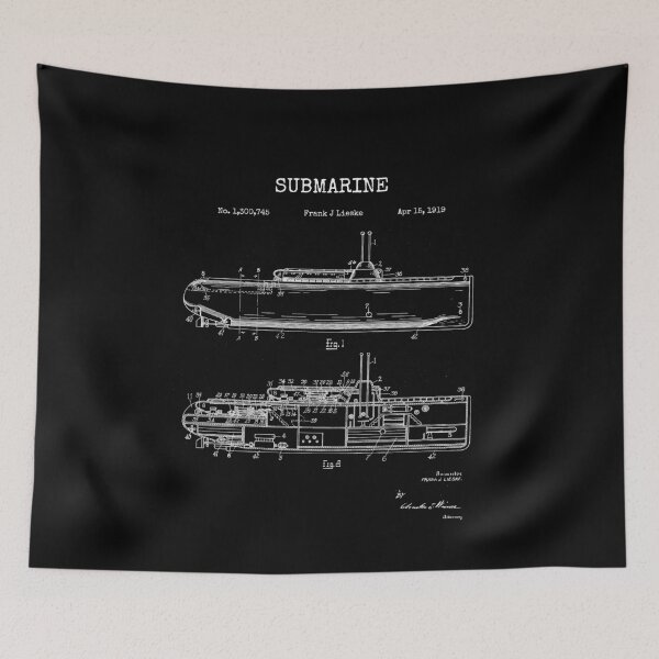 Item preview, Vintage Blueprint - Submarine designed and sold by Rhu Creations.