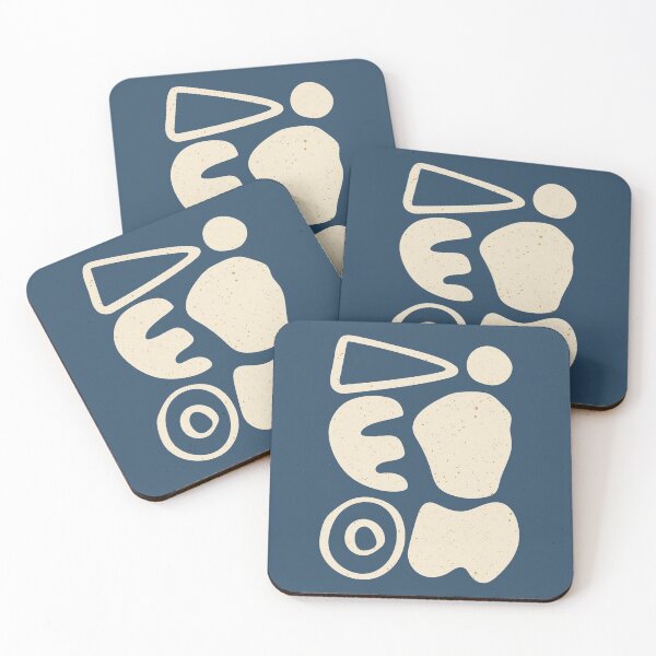 Item preview, Abstract Shapes On Blue designed and sold by ArunikaPrints.